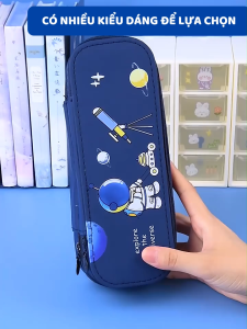 Hộp bút hoạt hình dễ thương nhiều ngăn – Hộp đựng bút vũ trụ phi hành gia cho học sinh tiểu học