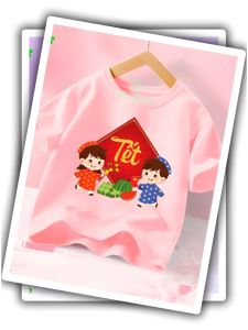 Áo thun tết hình bé chúc tết cho bé traigái hình in xuân cho bé 6-29kg.AT35