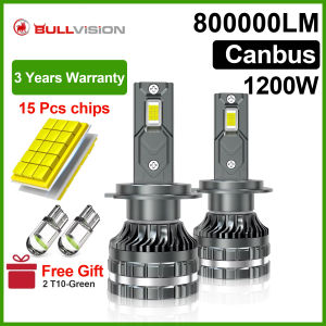 Bullvision 1200W 800000LM Canbus H4 H7 H1 LED H8 H9 H11 9005 9006 9012 HB3 HB4 Car LED Headlight Auto Fog Lamp LED Bulbs 6000K