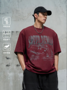 LUJIAMEN | Quick-drying Cool T-shirt Summer Retro American Streetwear Fitness Casual