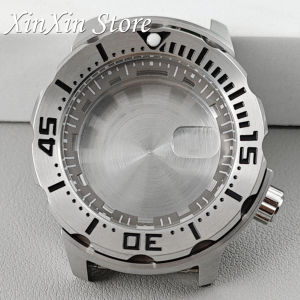 Grey ring 43mm S Crown Stainless Steel Silver Watch Case Monster Case 3.8 Screw Crown For NH34 NH35 NH36 NH38 NH70 4R35 Movement