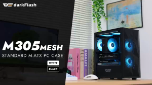 darkFlash M305 MESH M-ATX Tempered glass side panel PC Case