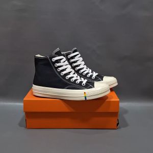 SEPATU CNVRS 70S HIGH PELANGI HITAM PUTIH SOL GLOSSY 37-43 SNEAKERS RAINBOW BLACK