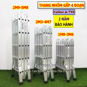 Thang nhôm gấp xếp 4 đoạn đa năng NAKATA VN403 36m VN404 47m VN405 5.8m