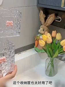 กล่องเก็บของมินิมอล ติดผนัง ลายคลื่น กล่องเก็บของอเนกประสงค์ กล่องจัดระเบียบ พร้อมส่ง