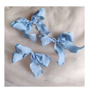 Mint Wave Green Ribbon Butterfly Knot Hair Clip Double Tail Bun Girl Hair Accessories Spring Summer Atmosphere Feeling Braid Hair Accessories