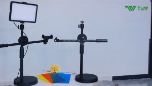 TNW Bộ Quay Video Để Bàn Xoay 360° Đèn Livestream Quay Video Chân Quay Video Chụp Ảnh Từ Trên Xuống