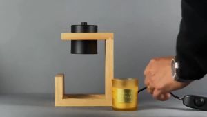 【With 2 Free Bulbs】INS Wooden Candle Warmer Lamp with Timer & Dimmer Switch  Birthday Gift Table Lamp