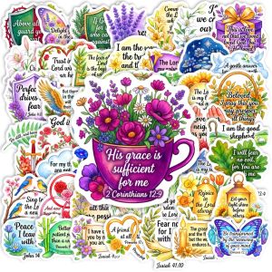 50 Pcs Plant Inspirational Text Stickers Ins Style Waterproof Vinyl Decals for Journal Laptop Phone Case Gift