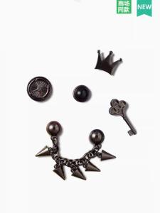 Silver Element Five-Piece Set Shoe Buckle Accessories for Crocs Quality Material Jibbitz Brand Hole Shoes Flower Parts