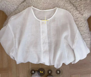 Womens round Neck Lantern Sleeve Sun Protection Shirt Casual Loose Fit Long Sleeve Cotton Blend Top New Summer Style