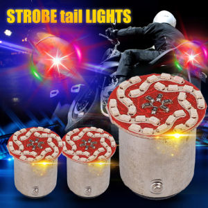 【WOKEN】ไฟเบรค LED 30SMD รถจักรยานยนต์สีสันสดใสหลอดไฟเบรกกะพริบไฟเตือนเพื่อความปลอดภัยในการถอยรถมอเตอร์ไซด์1157