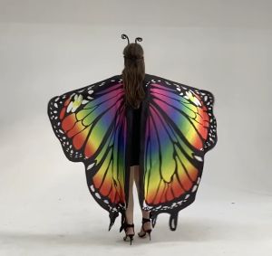 ปีกผีเสื้อพิมพ์รูปร่างของผู้หญิงเสื้อคลุมผ้าพันคอผ้าคลุมไหล่เคปAmice Wrap Tippet