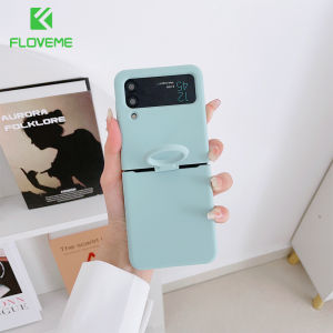 FLOVEME Liquid Silicone Matte Phone Case For Samsung Galaxy Z Flip 4 Flip 3 5G With Ring Holder All-inclusive Anti-drop Shockproof Back Cover For Galaxy Z Flip 4 Flip 3