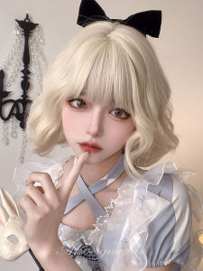 alice garden | Natural Short Wavy Wig with Bangs for Jk and Lolita Style