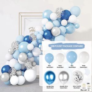 Metal Blue Balloon Wreath Set Blue Suit Balloon Arch Set Wedding Birthday Party Ramadan Decoration Supplies Singles Atmosphere