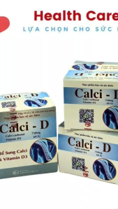 Canxi - D dùng cho sức khỏe xương khớp.Hỗ trợ trong các trường hợp: người cao tuổi bị loãng xương phụ nữ có thai phụ nữ cho con bú phụ nữ tiền mãn kinh hộp 100v