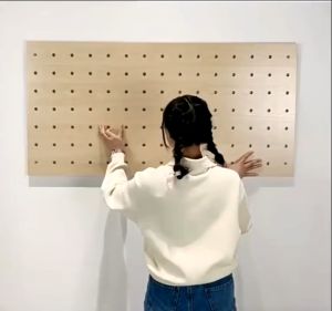 🔥Ready Stock🔥AmazingHome 60x120cm/80cm Wooden Hole Board Pegboard Wall Display Home Decoration Shelf Rack Storage Organizer Set
