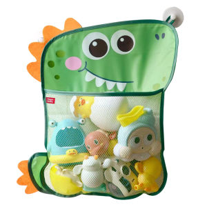 Dinosaur Baby Shower Toy Net Toy Storage Bag Strong Suction Cup Baby Shower Game Bag Bathroom Organizer Mesh Bag Water Toy