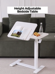 Smart Ergo 68cmX36cm Height Adjustable Hydraulic Overbed Table | Bedside Table
