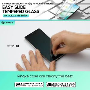 Ringke Easy Slide HD+ Clear Tempered Glass 【2 pack】 for Samsung Galaxy S25Edge/ S25/ S25 Plus/ S25 Ultra Tempered Glass Screen Protection