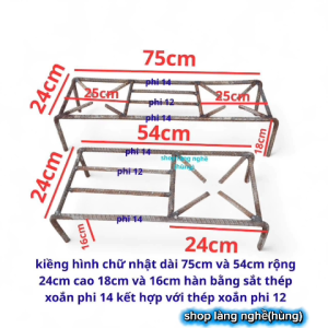 Kiềng đun bếp củi loại vuông sắt thép xoắn đặc đủ kích thước 3 bếp và 2 bếp.