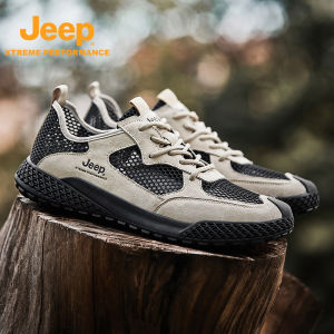 จี๊ป | รองเท้าเดินป่า Jeep สำหรับผู้ชาย ระบายอากาศได้ดี รองเท้าลำลอง ทรงสปอร์ต ทรงส้นแบน รองเท้าเดินป่ากลางแจ้ง รองเท้าเดินป่าฤดูร้อน รองเท้าเดินป่ากันลื่น