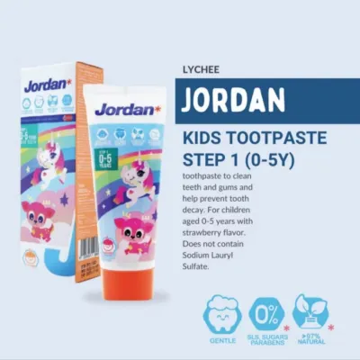 Jordan Oral Care Kids Toothpaste Step 1 Step 2 - Pasta Gigi Anak