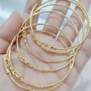 BARU!!! gelang keroncong Wanita buka samping TIDAK PUDFAR DAN TIDAK BERKARAT LAPIS EMAS 24K ASLI