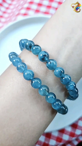 Premium Grade Natural Blue Raining Stormy Aquamarine Bracelet