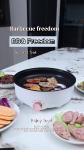 Chảo Chiên Điện Chống Dính 220V MultiCooker Dùng Để Chiên Bít Tết Cá Trứng Tráng Thịt Nướng Gia Đình - Phích Cắm EU Kiểm Soát Nhiệt Độ