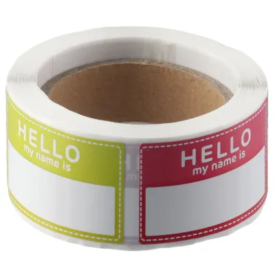 200 Pcs Name Tag Stickers Hello My Name is Stickers Self-Adhesive Blank Name Label for Party Office Home8 Colors