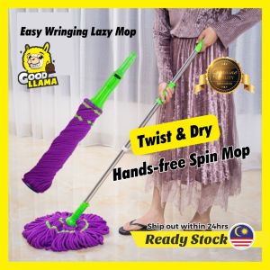 50cm Magic Lazy Mop Self Wringing Twist & Dry Mop Lantai No Hand Drying Floor Cleaning
