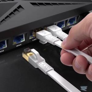 Cat8 Ethernet Cable 40Gbps 2000MHz SFTP Shielded Cat 8 Flat RJ45 LAN Patch Cord Compatible with Cat7/Cat6a/Cat5a for Xbox Router