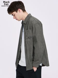 Mark Fairwhale | Waffle Texture Long Sleeve Casual Mens Shirt