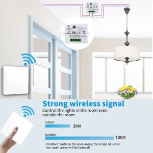 AXUS 433MHz 1/2/3Gang Wireless Smart Switch Light 86 Wall Panel Switch with Remote Control Interruptor For LED Lamp