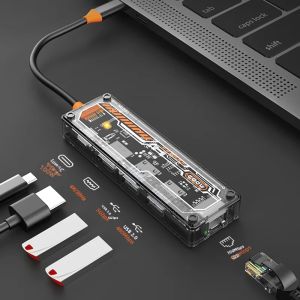 Trạm Nối USB C Hub Type C Cho Macbook Air M1 iPad Pro Với Bộ Chia Bộ Chuyển Đổi Thunderbolt 3 Tương Thích HDMI