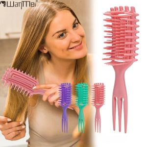 WANME New 3 in 1 Hairdressing Sea King pointed tail curling comb curling Massage Brushes comb curl comb Styling Tool