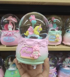 SNOWBALL / KOTAK MUSIK / BOLA SALJU UNICORN / MUSIC BOX UNICORN / KOTAK MUSIK LUCU KUDA PONEY
