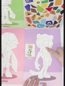 3D Geometric Puzzle Sticker Animal Series Fun Puzzle Handmade Creative Puzzle Game DIY Digital Matching Collage Paper Stickers