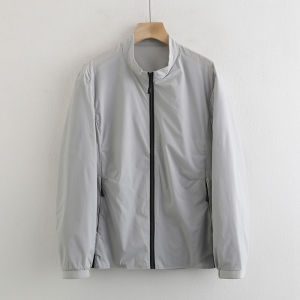 Huiyige Men Long Sleeve Sunscreen Coat Thin Coat K-style Loose Casual Stand-up Collar Jacket Lightweight Sun Protection Clothing