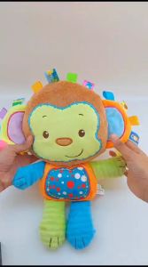 [ALONK.S] Doll Happy Monkey Mainan Bayi Boneka Rattle Lucu Bahan Plush Kain Lembut