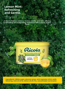 Lemon Mint Original Flavor Throat Sweets 4 Cans Free Combination LiKouLe Hard Candy 100g Boxed Swiss Made Traditional Candy