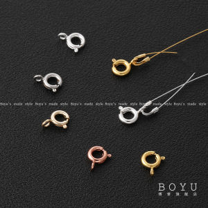 Handmade DIY Gold Plated Copper Spring Clasp Bracelet Necklace Clasp Head Fresh Outlined Alloy Silver Color Fashion Jewelry