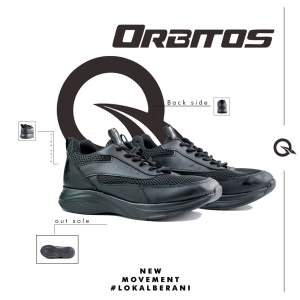 Orbitos 39-43 Volant Full Black Series - Sepatu Hitam Polos Sepatu Sepatu Outdoor Sepatu Running Gym Sneakers Casual Running Sport sepatu Sekolah Sepatu jalan jalan Sepatu Bersepedah Sepatu Hangout Sepatu Kantor Sepatu Kerja Pria Wanita Sporty elegant