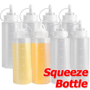 Multi-size Liquid Condiment Squeeze Bottle with Scale / Salad Sauces Oil Bottles / Kitchen Seasoning Dispenser