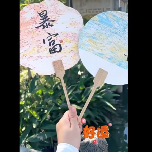 DIY Mini Fan Kit Non-Material Cultural Heritage Art Craft 5ml Paints Round Hand Fan Suppliesfor Wedding Décor Hanfu Styling Cultural Gifting Beginner Friendly Craft Kit