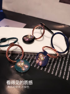 Elegant Female Version Metal Phone Ring Holder Stand Desk Accessory Creative Alloy Rabbit Ear Multi-Functional Expandable Rotatable Portable