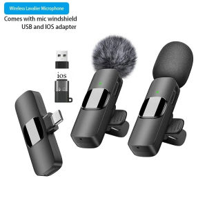 Wireless Lavalier Lapel Microphone Mini with Clip for Video Recording Android iPhone Type C IOS Compatible Lapel Mic
