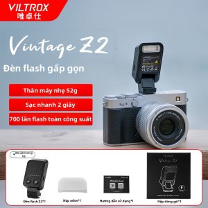 Viltrox | Đèn Flash Cổ Điển Vintage Z2 TTL Đo Sáng Tự Động Siêu Nhẹ 52g Sạc USB-C Tương Thích Nhiều Loại Máy Ảnh